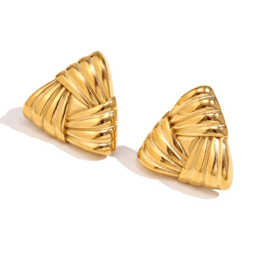 Bailey Silver Triangular Earrings - David Omo