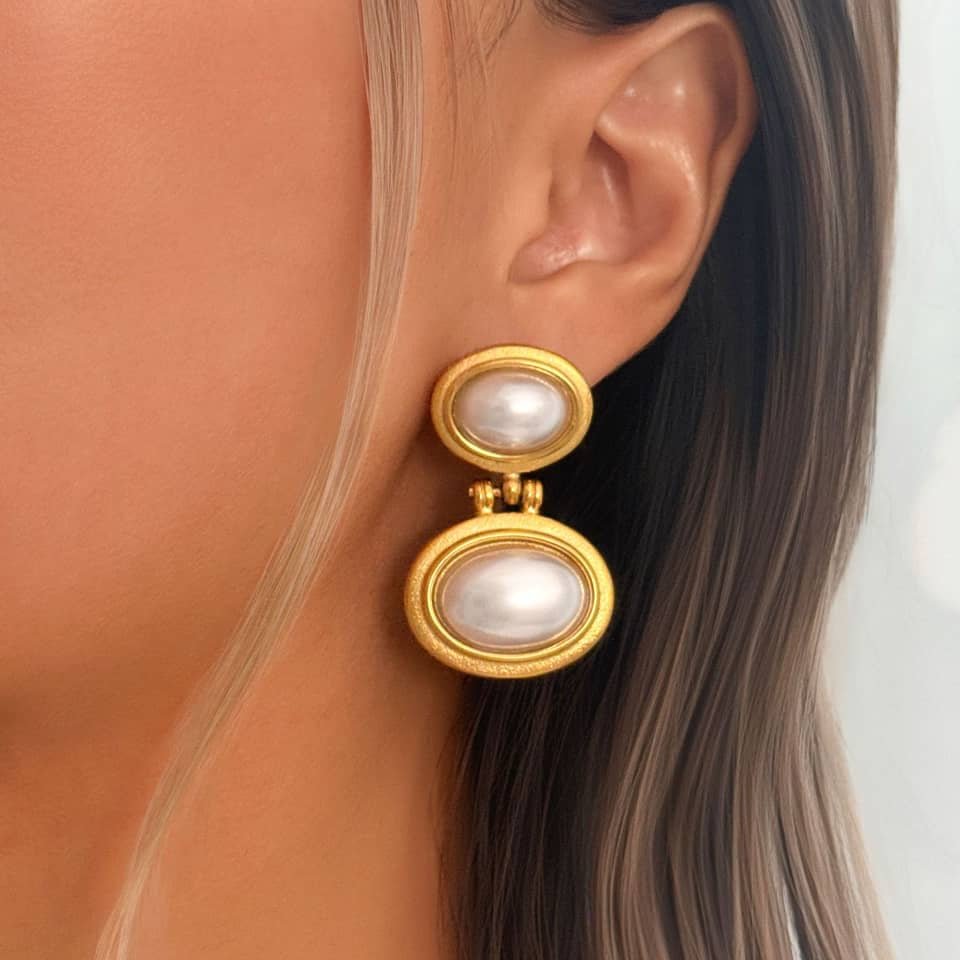 Etta Gold Pearl Drop Earrings - David Omo