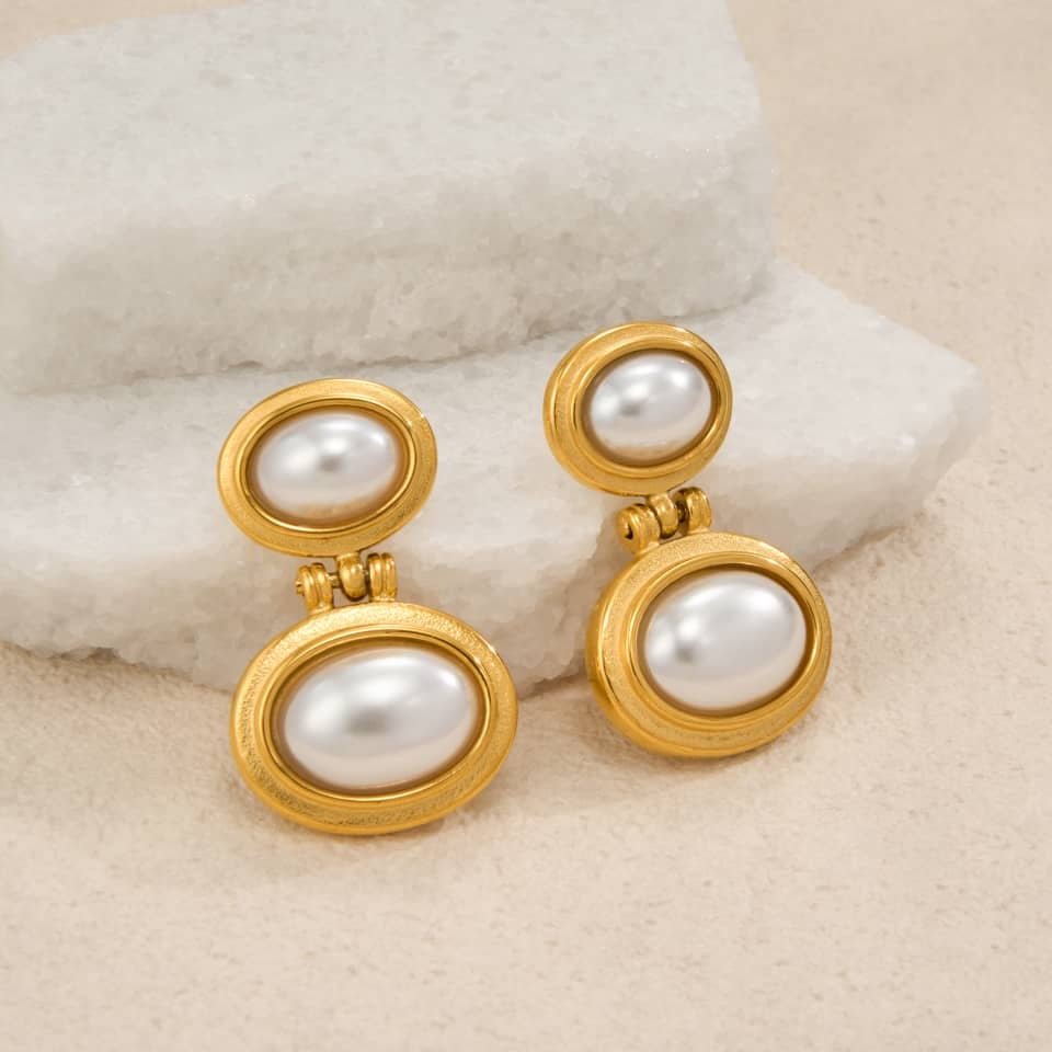 Etta Gold Pearl Drop Earrings - David Omo