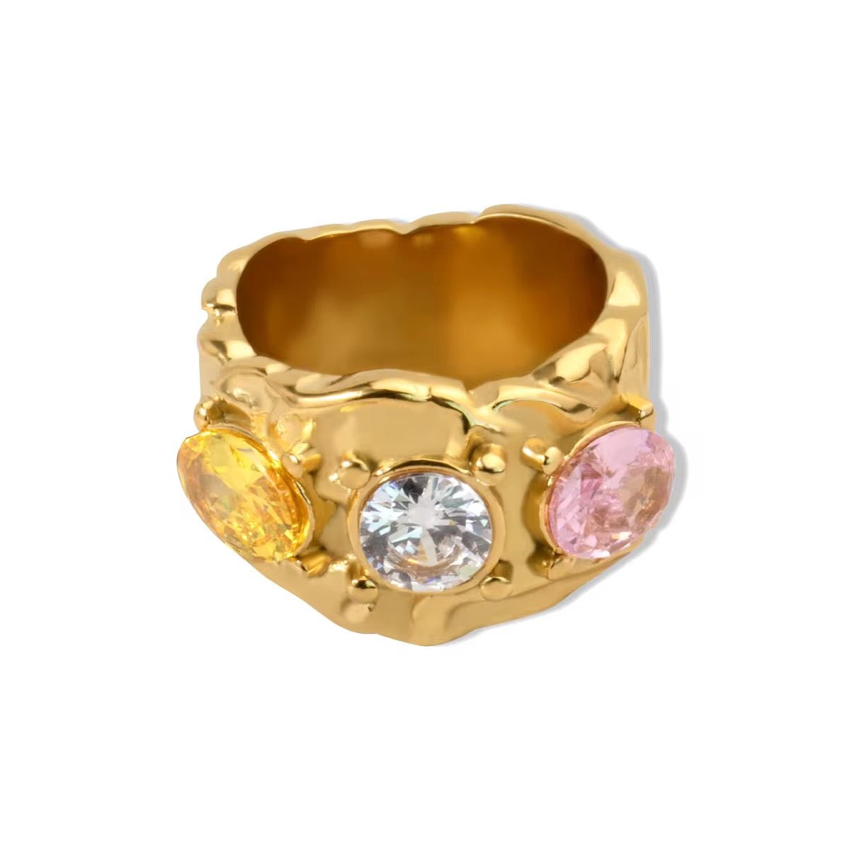 Gabby Gold Multi - Stoned Ring - David Omo