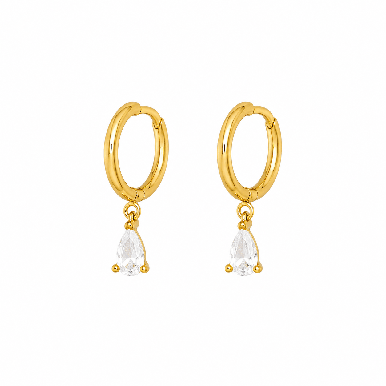 Carrie Gold Zirconia Huggie Earrings - David Omo