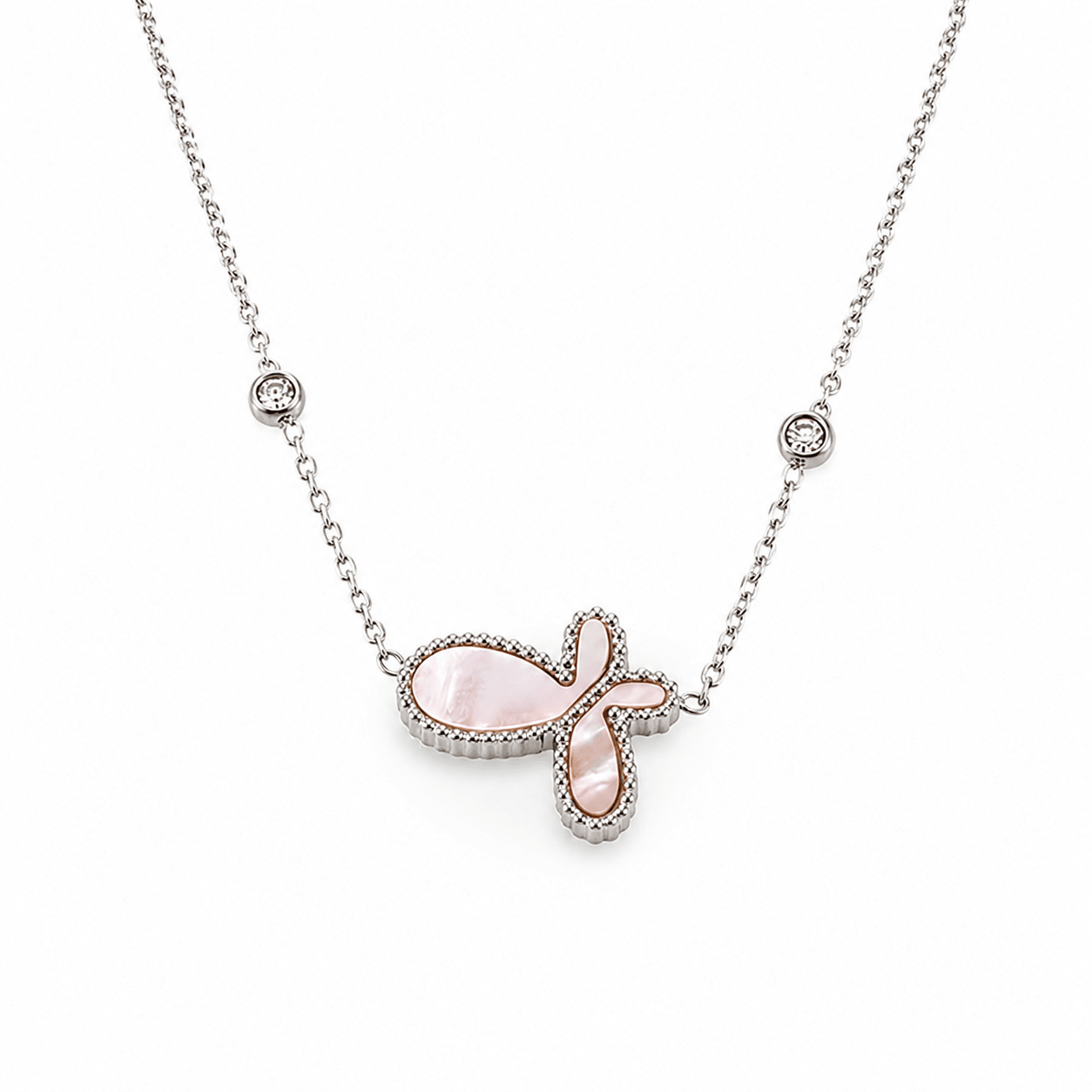 Delia Butterfly Necklace Silver - David Omo
