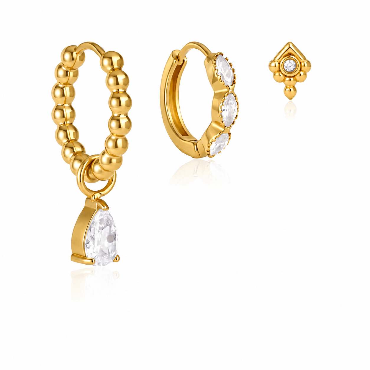 Monroe Earring Stack Set Zirconia - David Omo