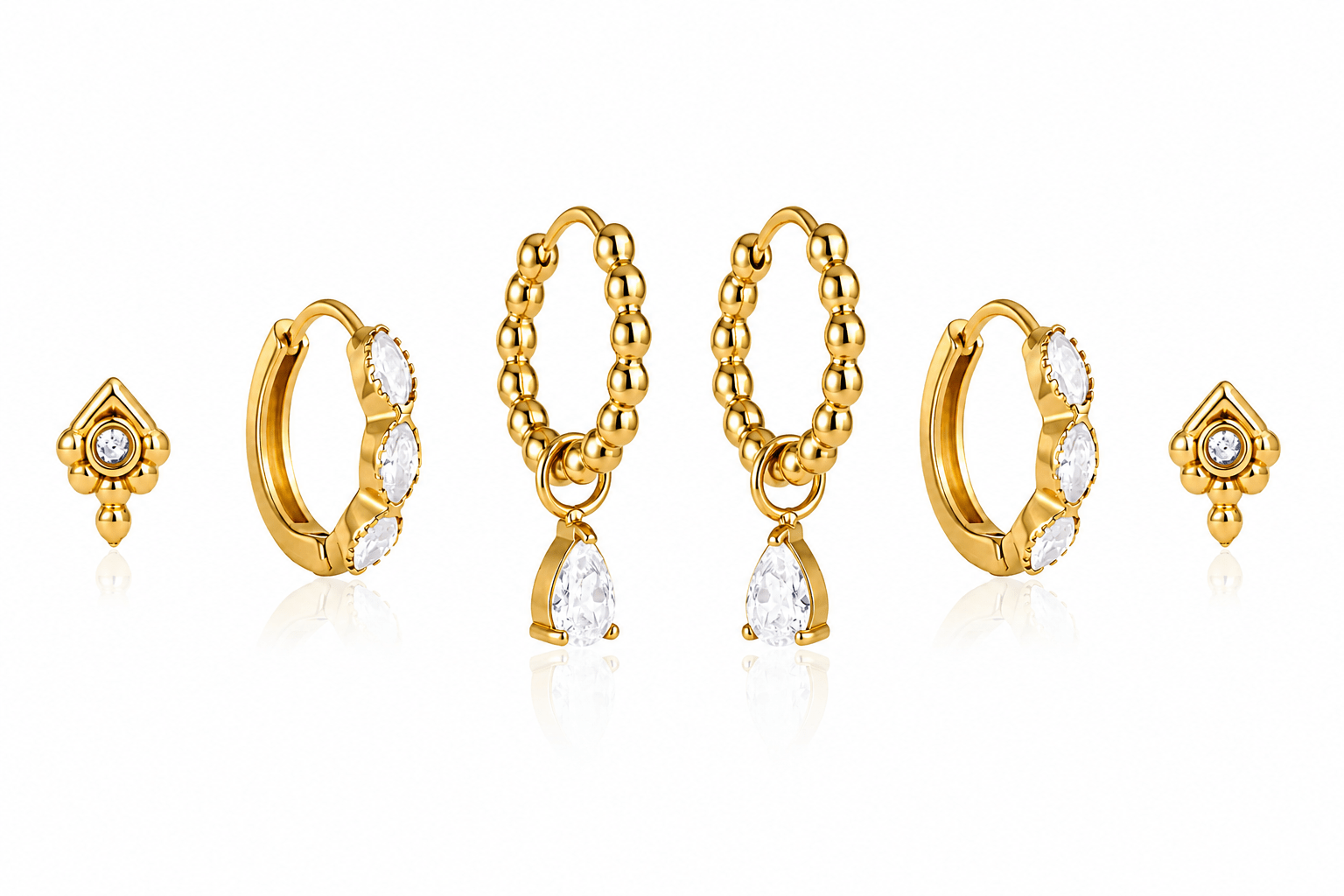 Monroe Earring Stack Set Zirconia - David Omo