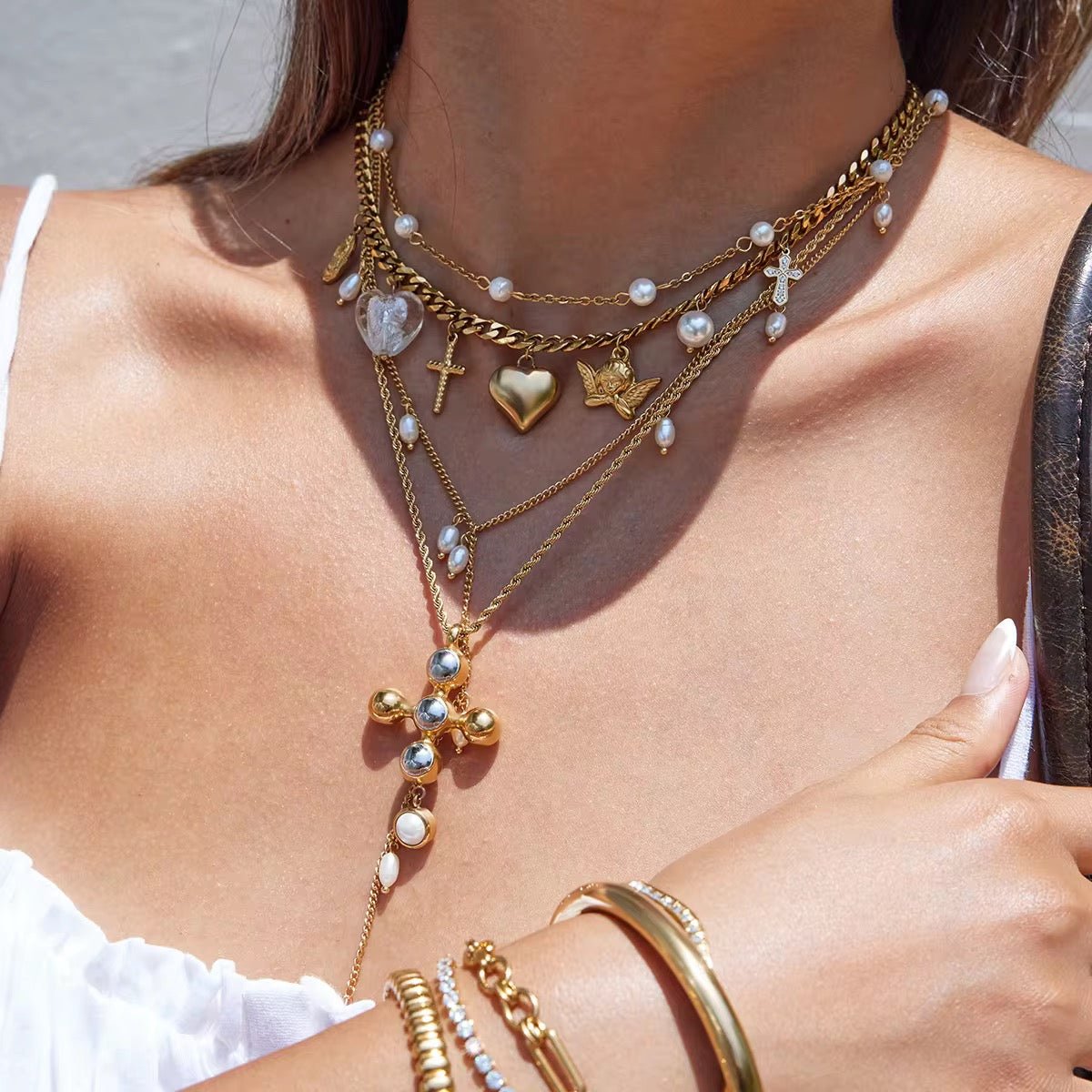 Karly Cross Pendant Chain - David Omo