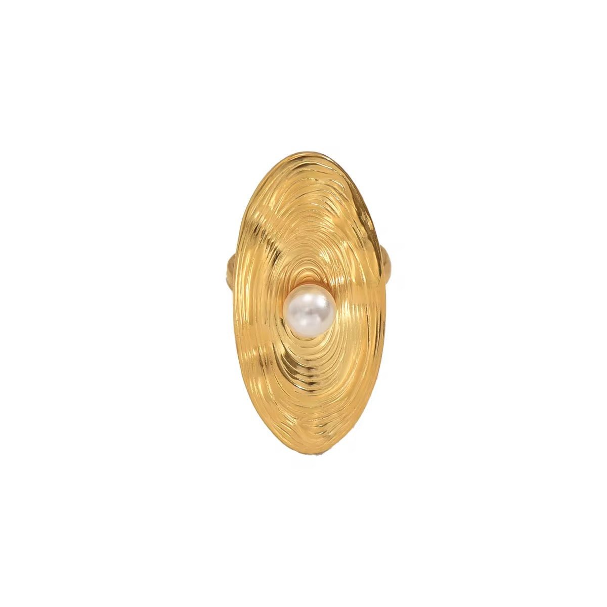 Petra Gold Pearl Adjustable Ring - David Omo