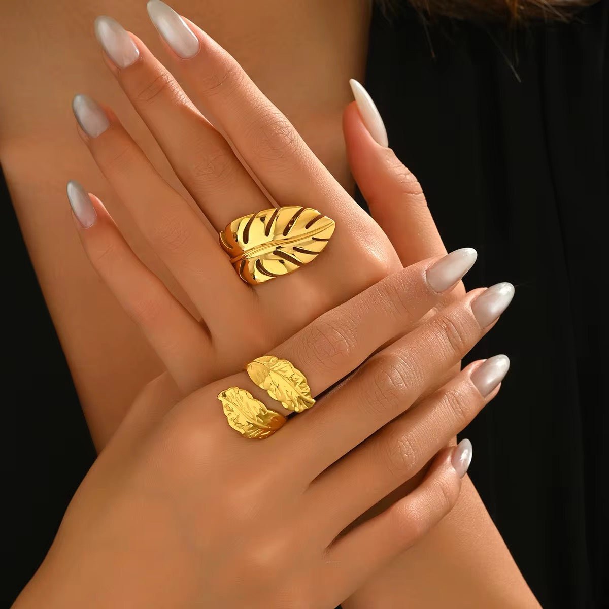 Letti Gold Leaf Adjustable Ring - David Omo