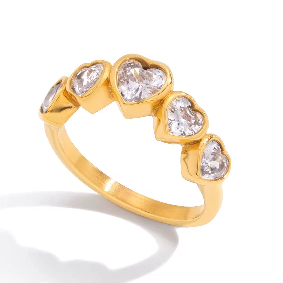 Talisha Gold Heart Zirconia Ring - David Omo