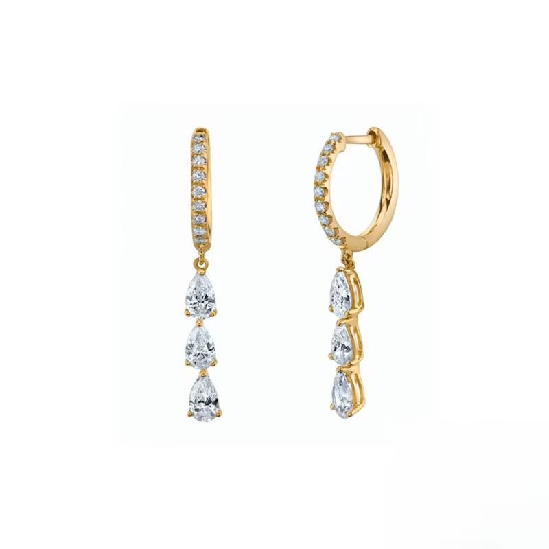 Reagan Gold Drop Huggie Earrings - David Omo