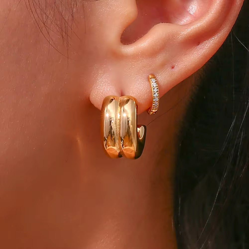 Bianca Gold Hoop Earrings - David Omo