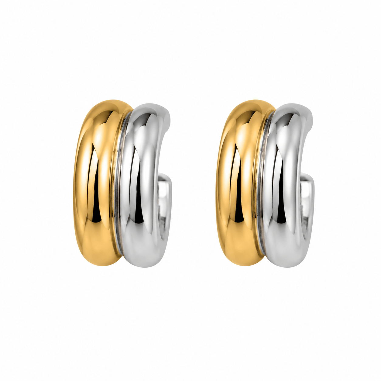 Bianca Two - Tone Hoop Earrings - David Omo