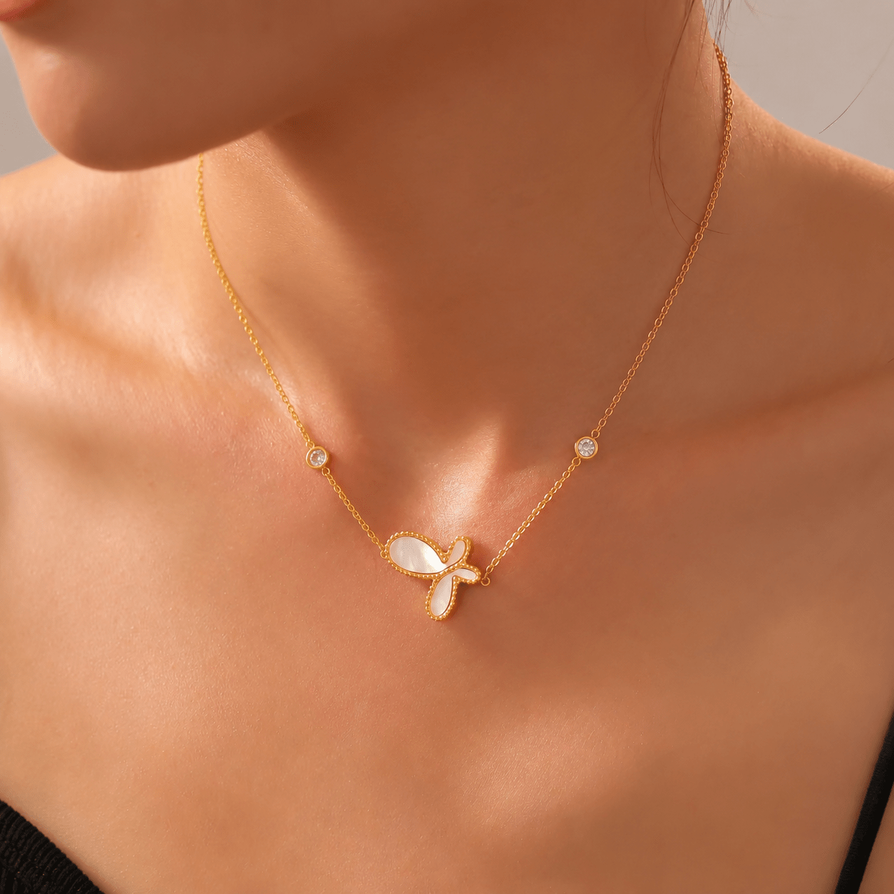 Delia Butterfly Necklace Gold - David Omo