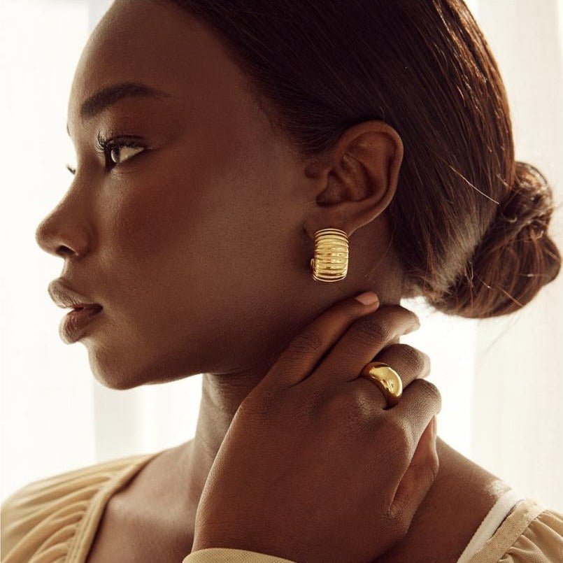 Soniella Earrings Gold - David Omo
