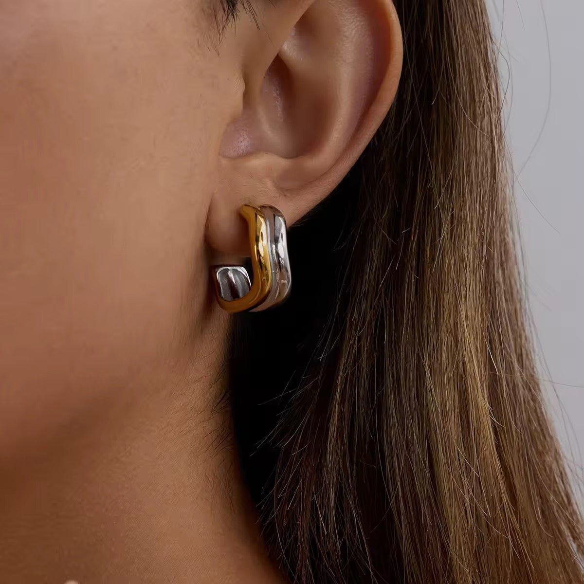 Arellia Earrings Two Tone - David Omo