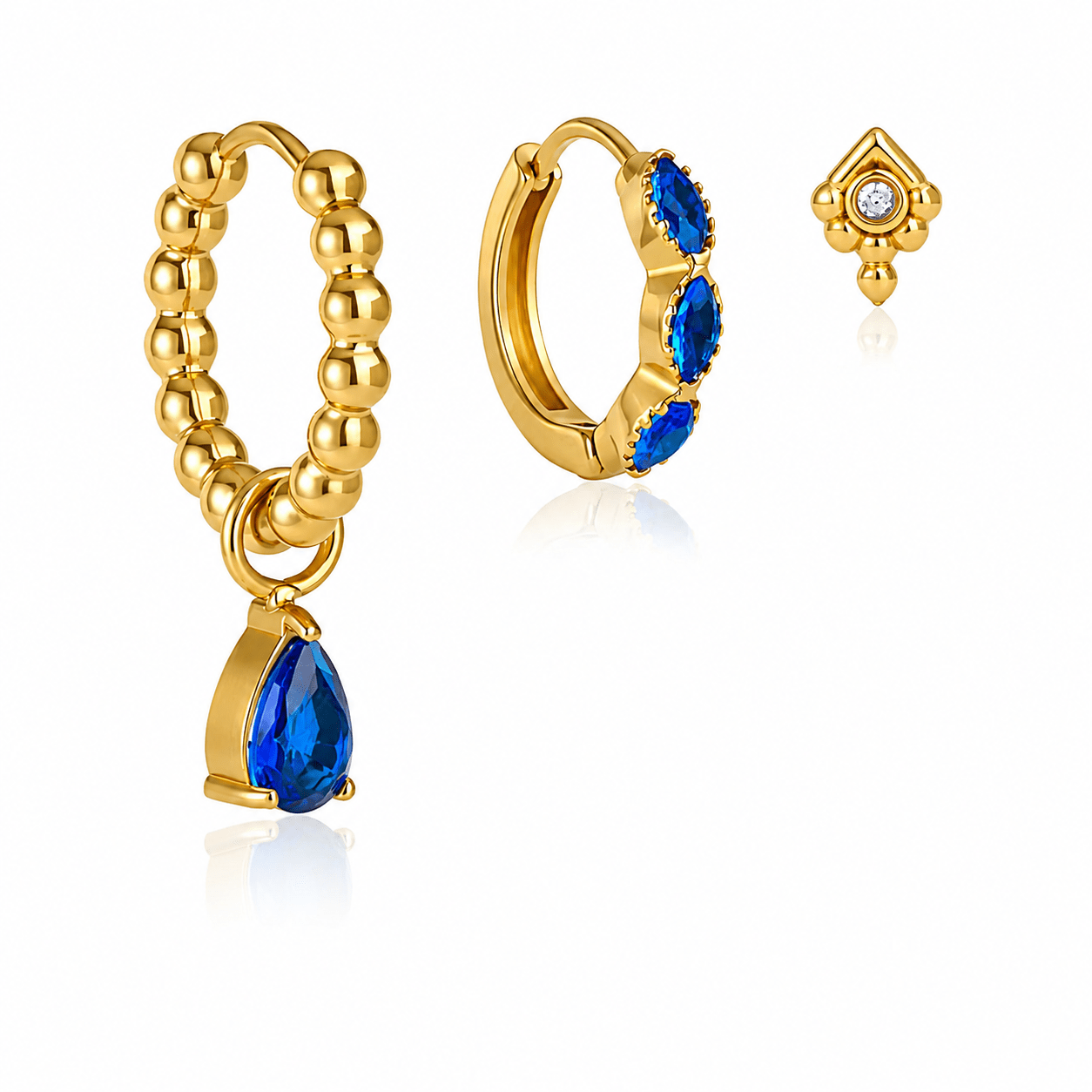 Monroe Earring Stack Set Blue - David Omo