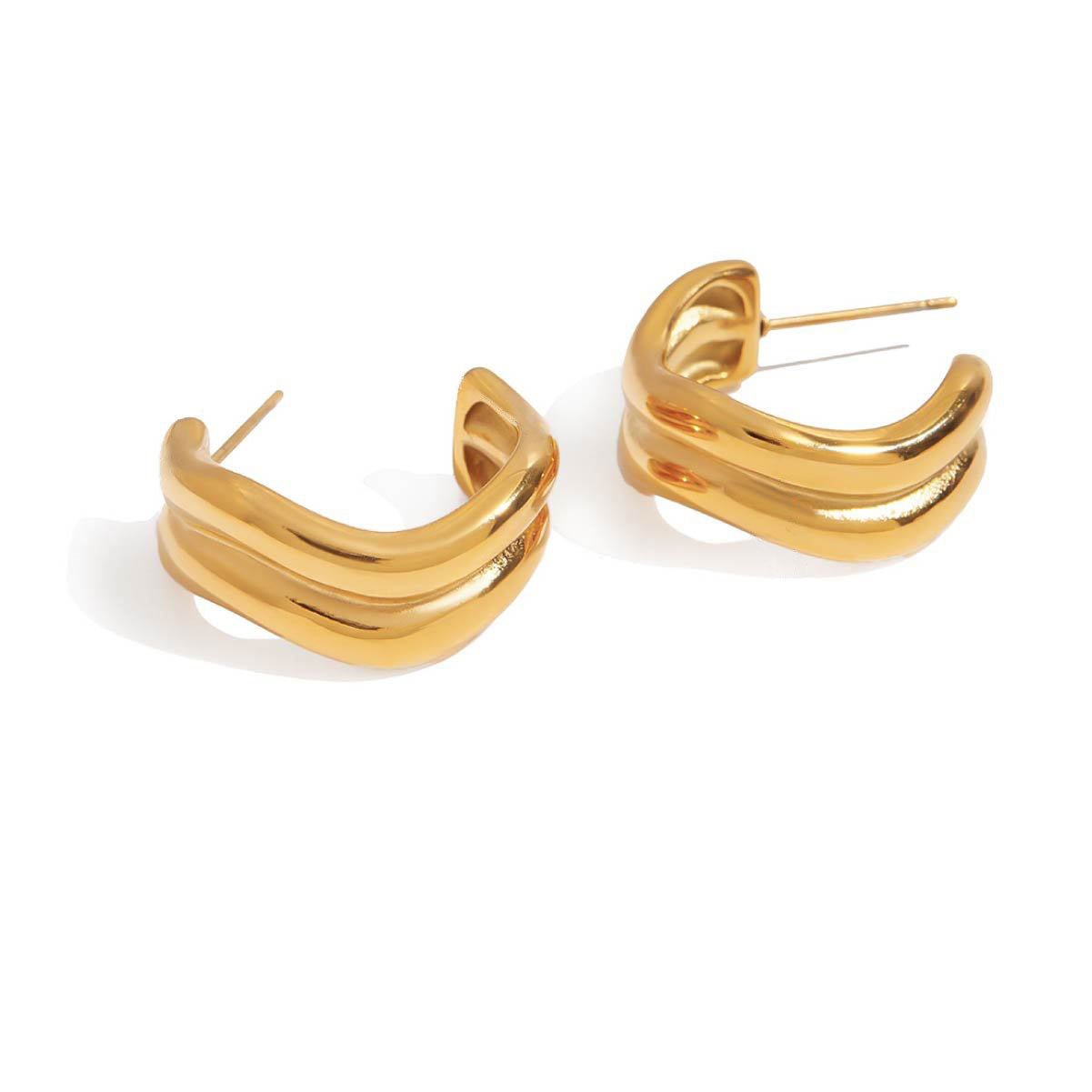 Arellia Earrings Gold - David Omo