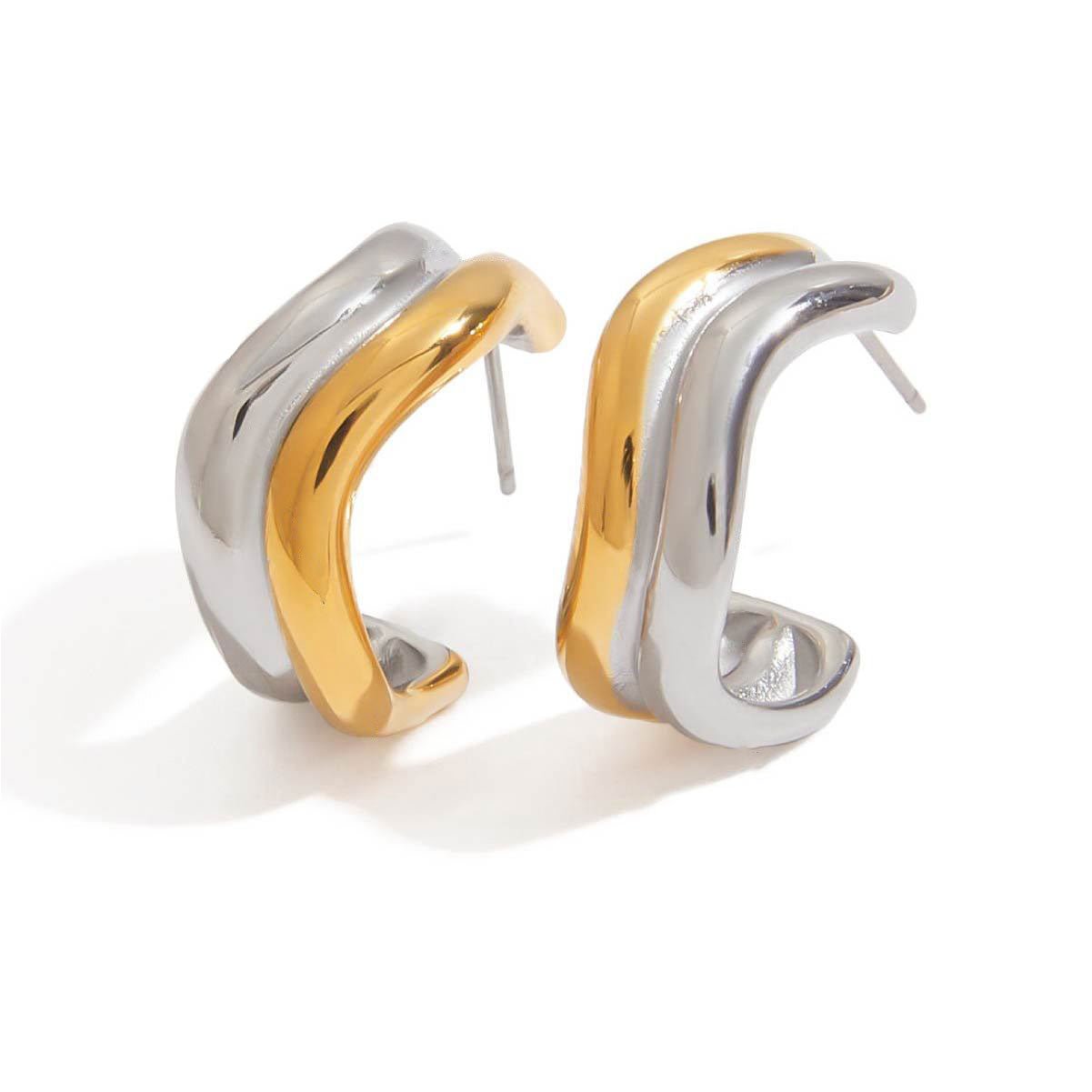Arellia Earrings Two Tone - David Omo