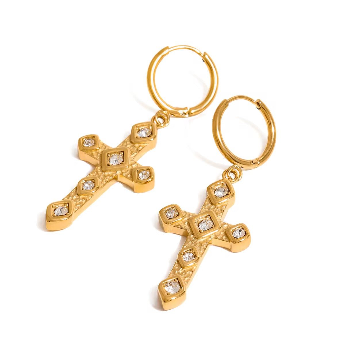 Eterna Cross Pendant Earrings - David Omo