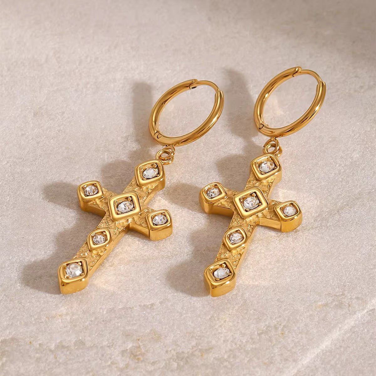 Eterna Cross Pendant Earrings - David Omo