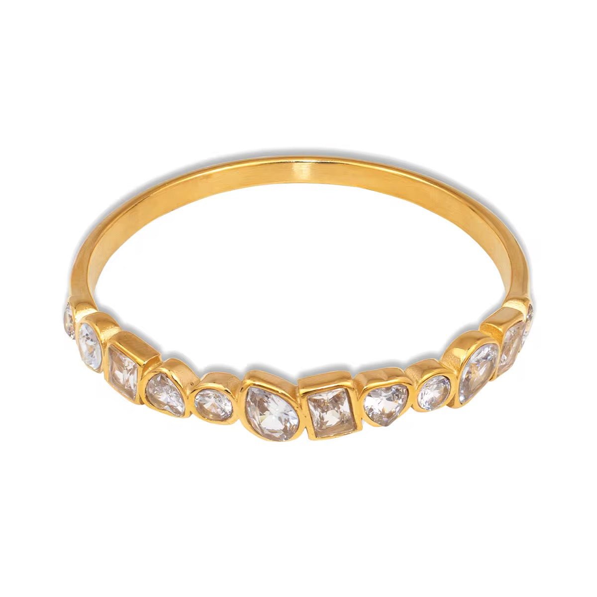 Giselle Gold Cubic Zirconia Bangle - David Omo