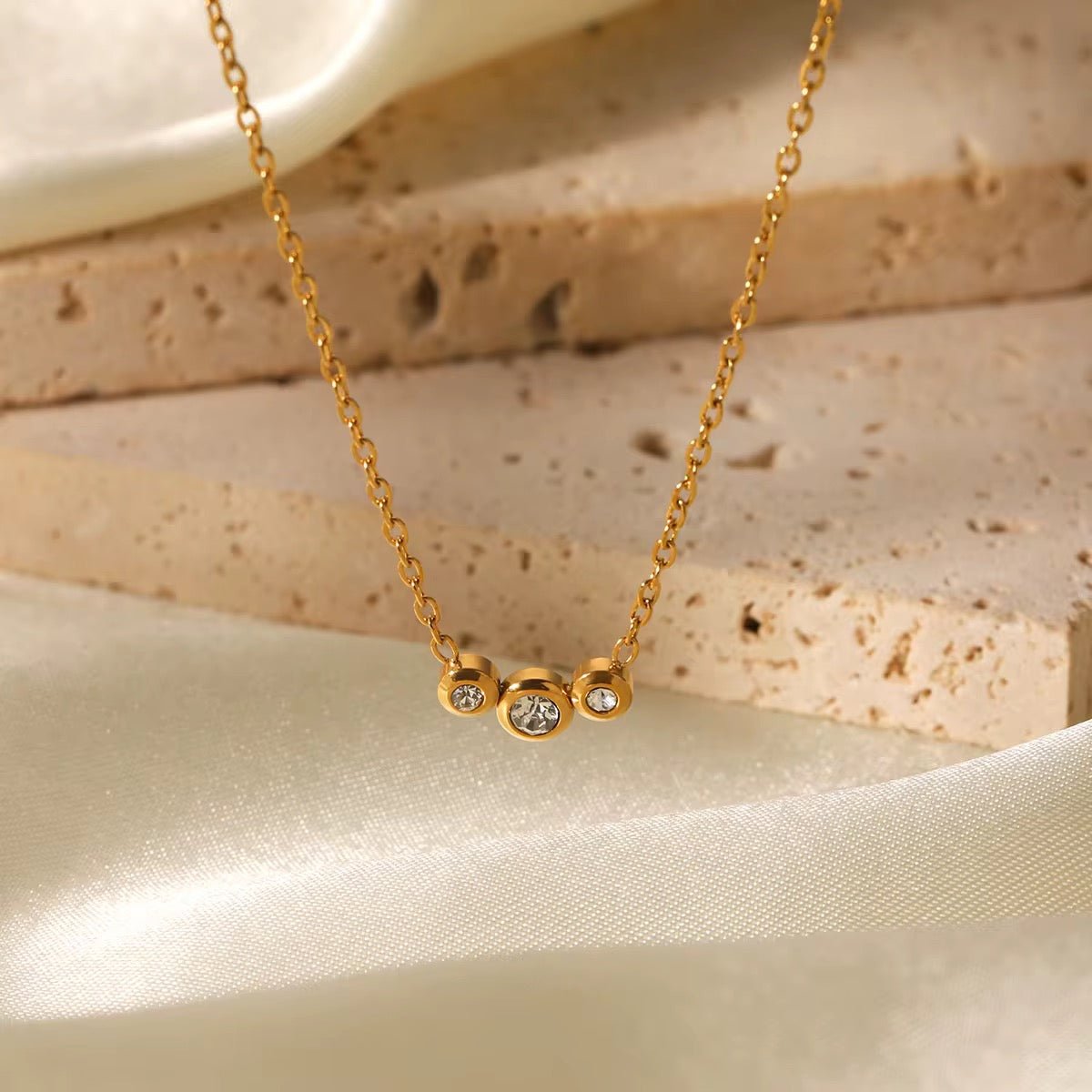 Gigi Gold Cubic Zirconia Necklace - David Omo