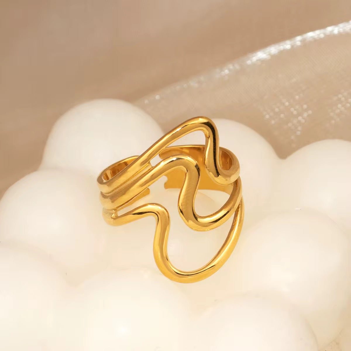 Tia Gold Adjustable Ring - David Omo