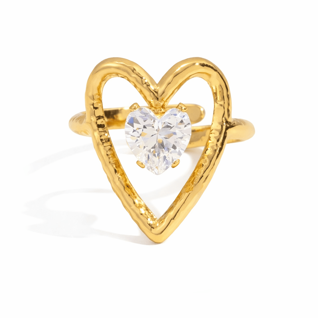 Paris Gold Zirconia Adjustable Ring - David Omo