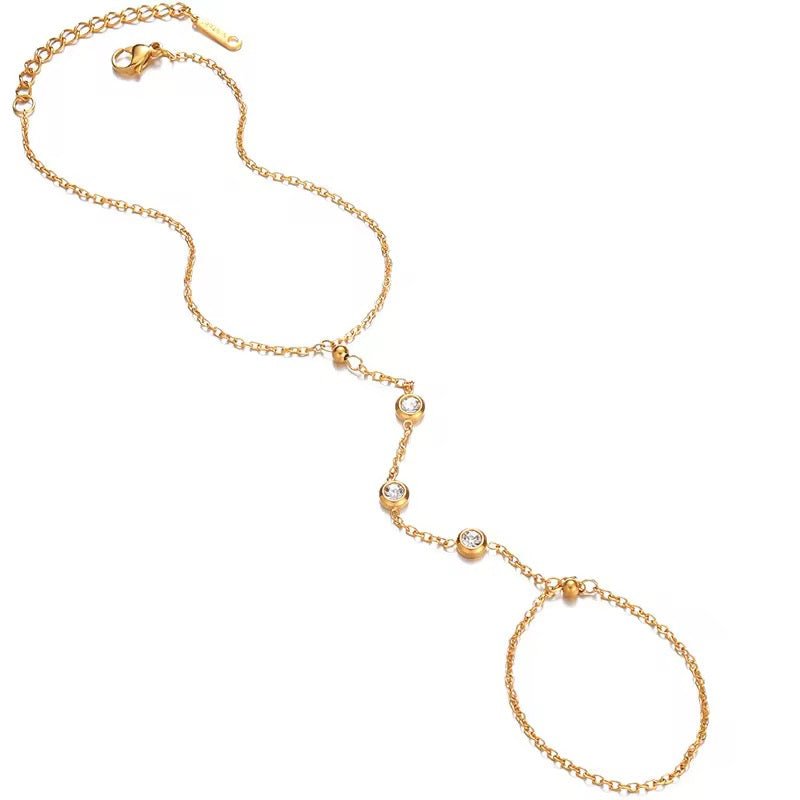 Amara Gold Zirconia Hand Chain - David Omo