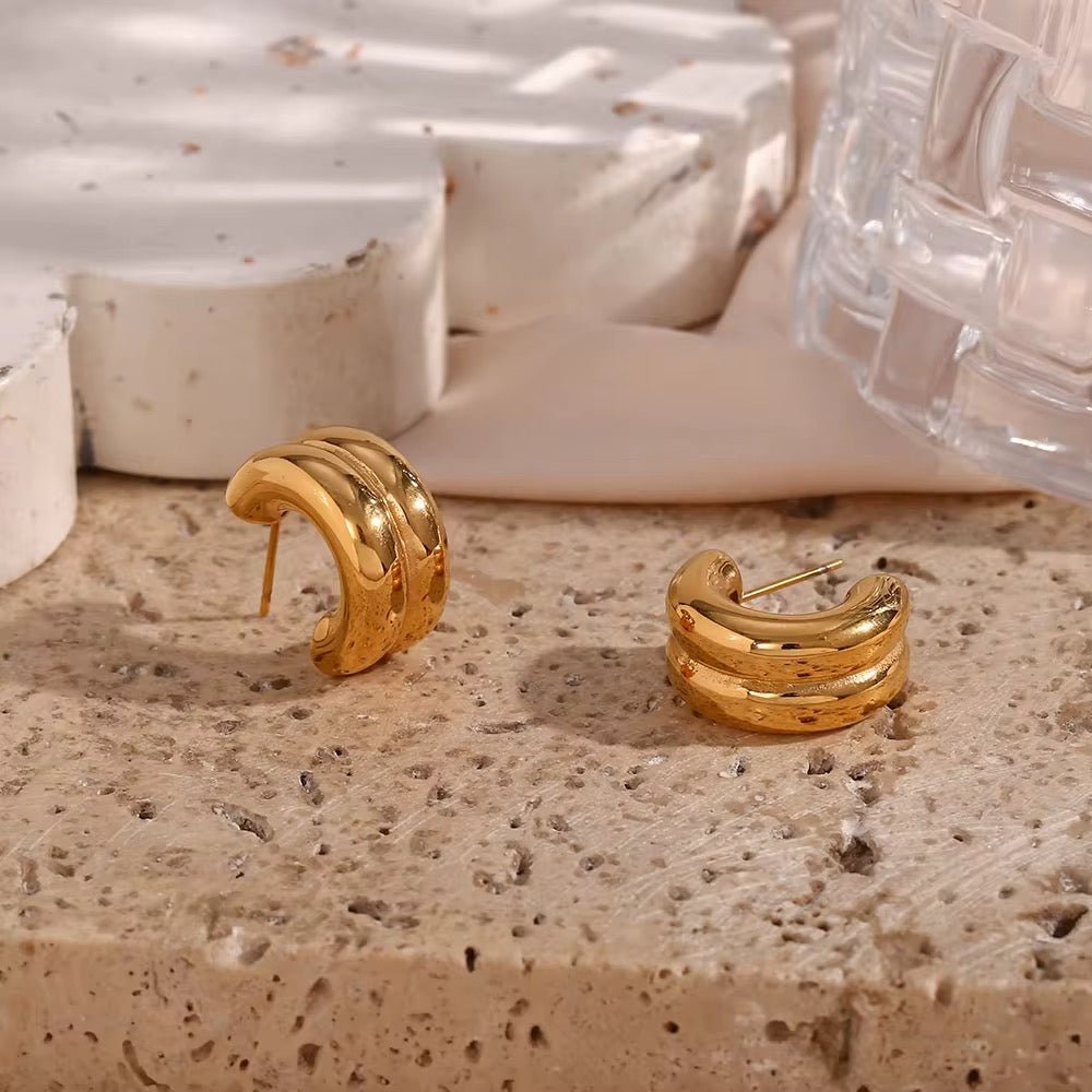 Bianca Gold Hoop Earrings - David Omo