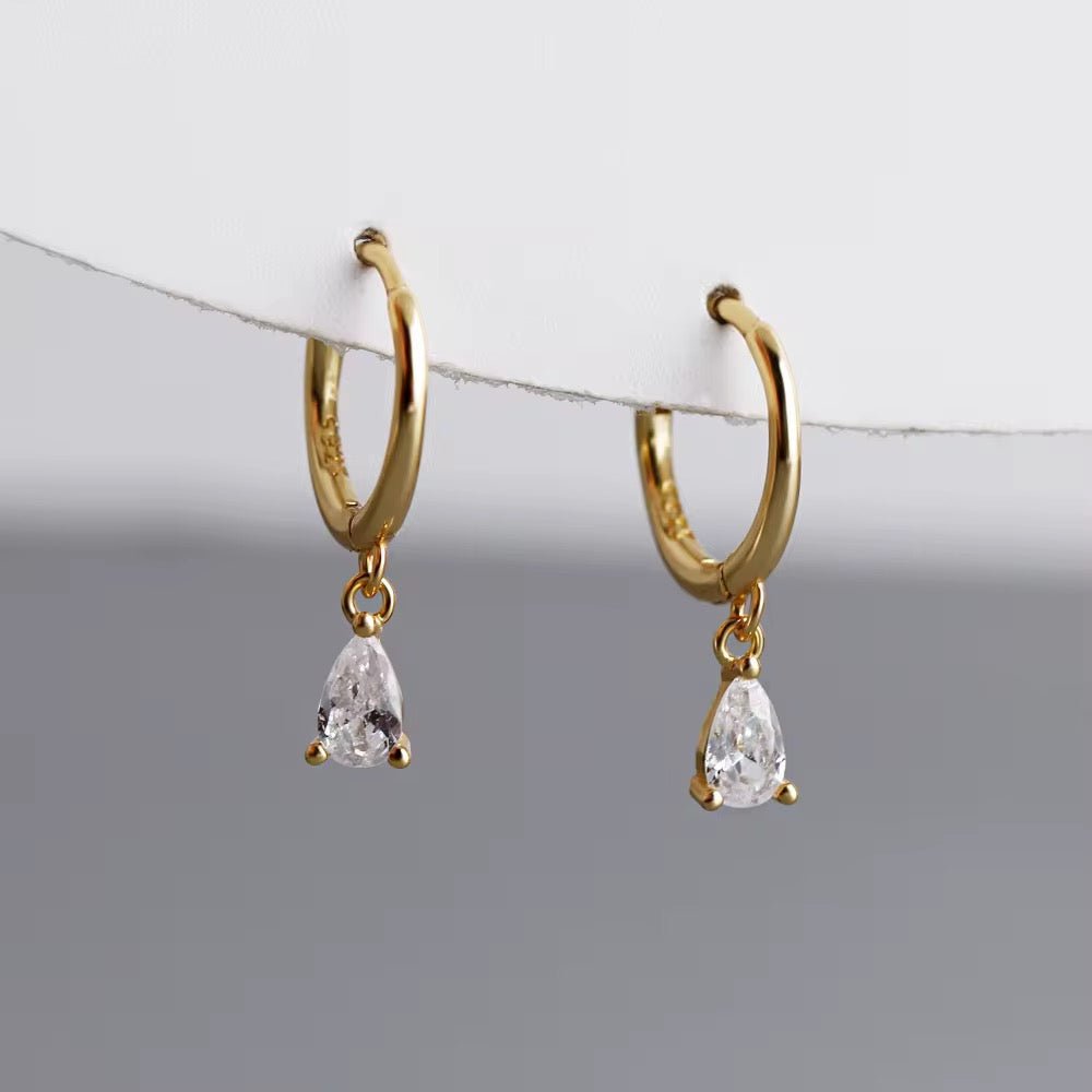 Carrie Gold Zirconia Huggie Earrings - David Omo